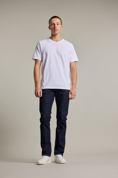 Barkers Organic Cotton V Neck Tee in white, classic fit