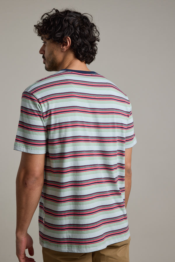 Barkers Alvin Stripe Tee in mint, additional view