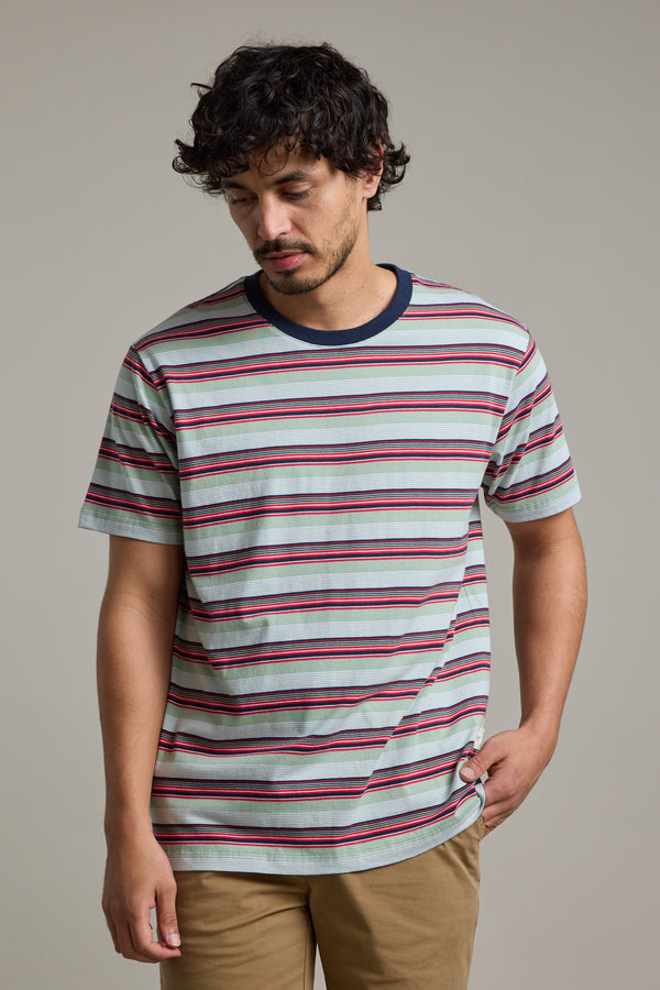 Barkers Alvin Stripe Tee in mint, additional view