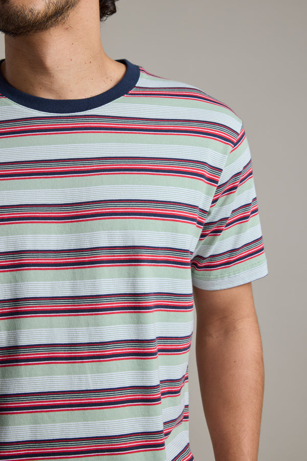 Barkers Alvin Stripe Tee in mint, alternate view