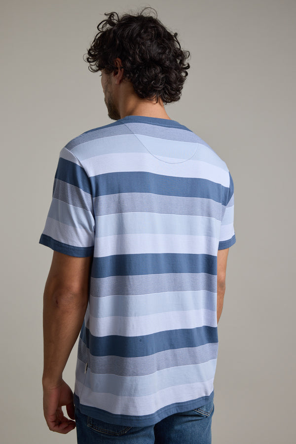 Barkers Fitzroy Stripe Tee in blue, additional view