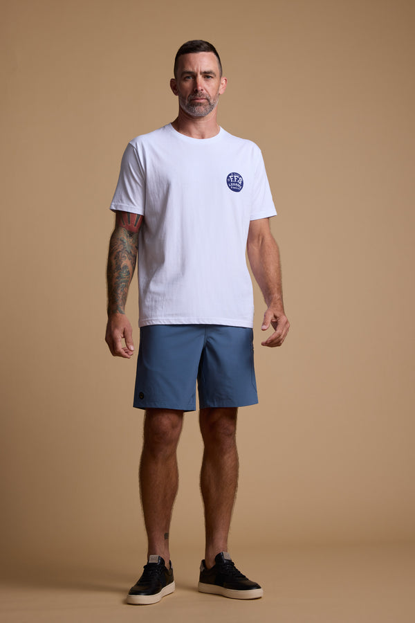 Legasea Crayfish Print Tee in white, regular fit, alternate view