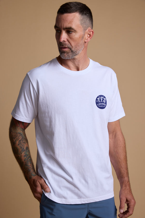 Legasea Crayfish Print Tee in white, regular fit, additional view