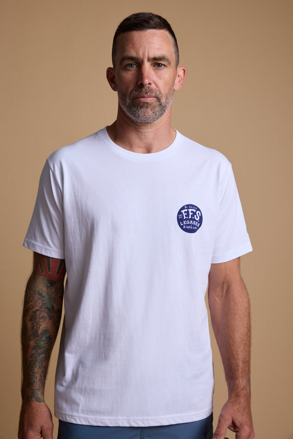 Legasea Crayfish Print Tee in white, regular fit, additional view