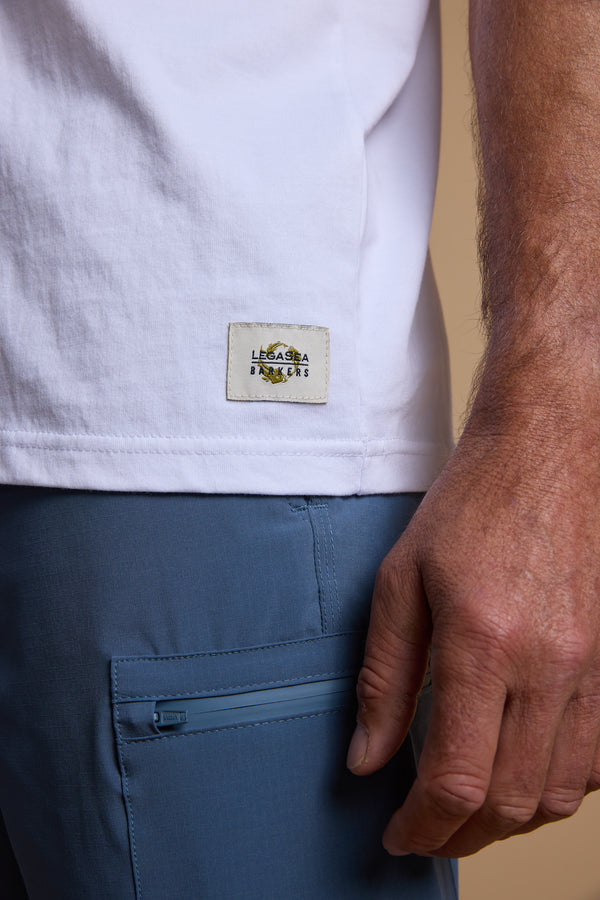 Legasea Crayfish Print Tee in white, regular fit, additional view