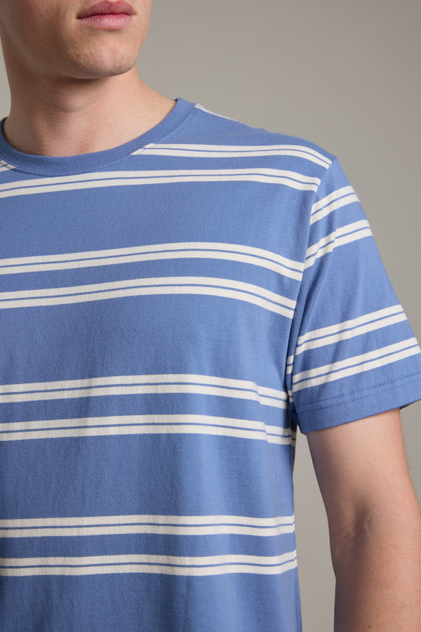 Barkers Northway Stripe Tee in blue, cotton, alternate view
