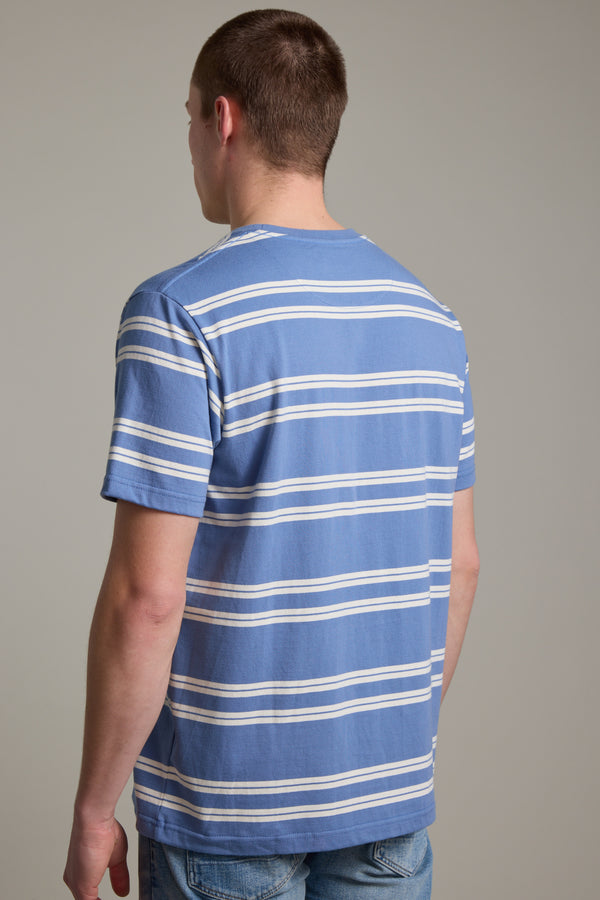 Barkers Northway Stripe Tee in blue, cotton, additional view