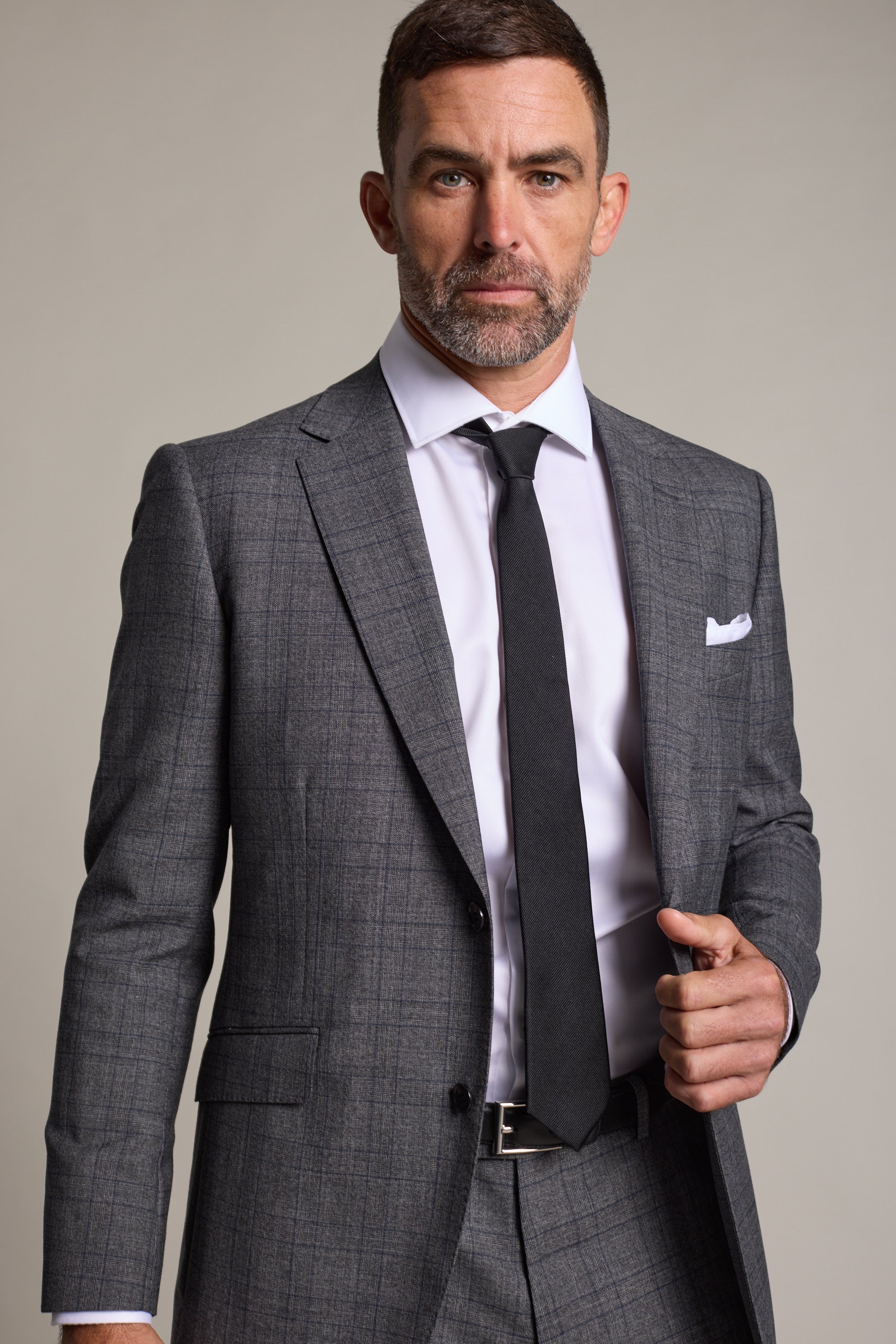 Barkers Vernon Check Suit Jacket in char marl, additional view