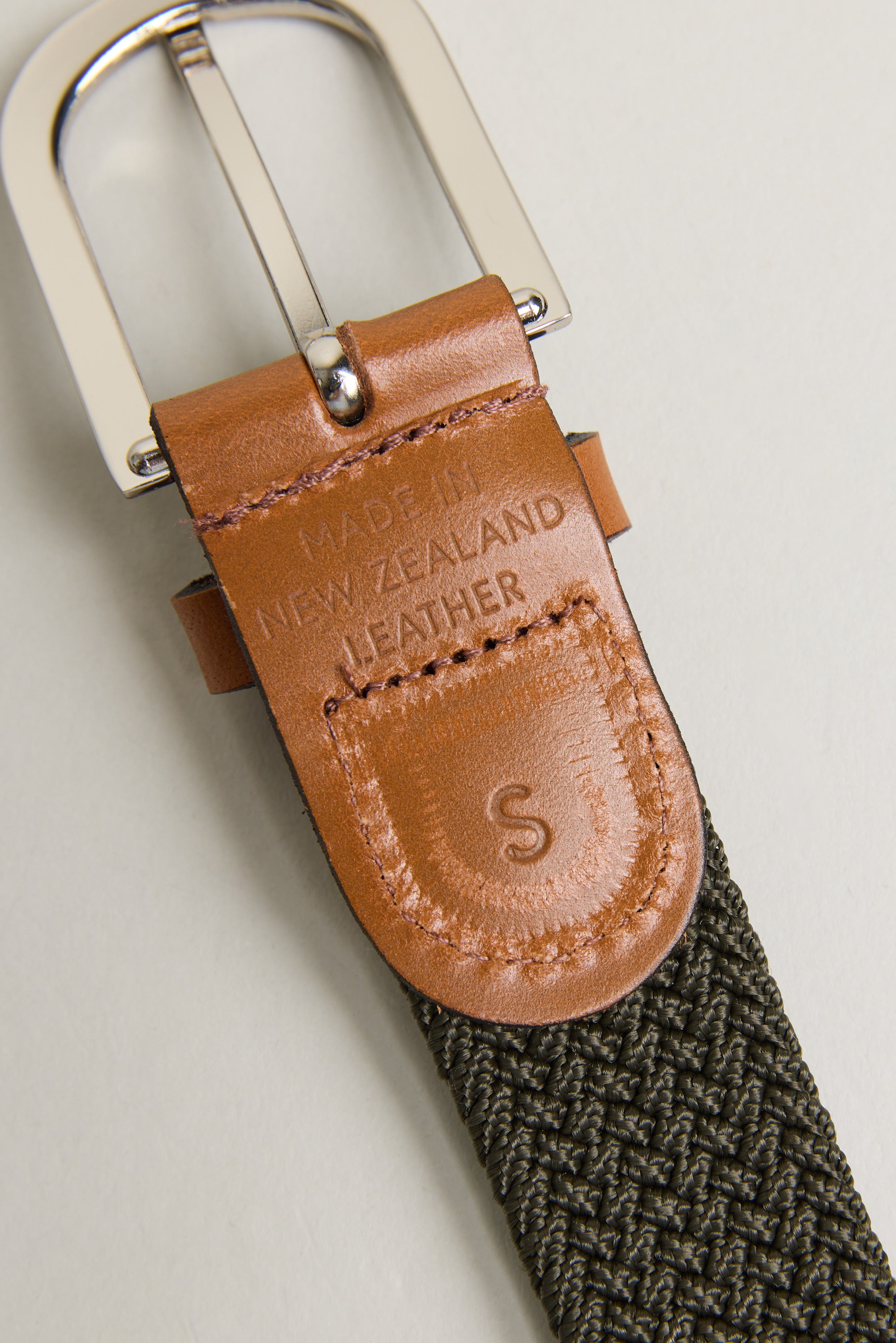Barkers Riviera Braided Belt in green, additional view