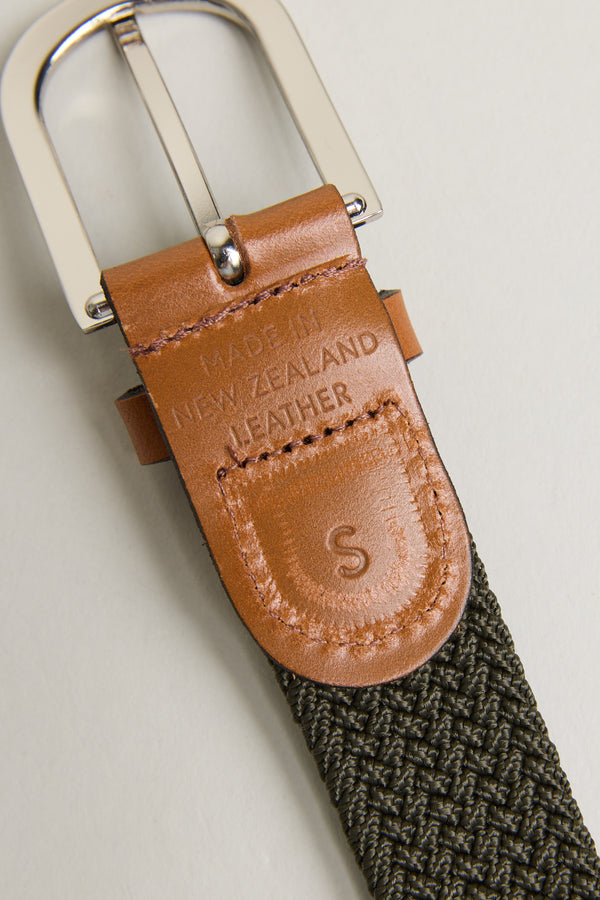 Barkers Riviera Braided Belt in green, additional view