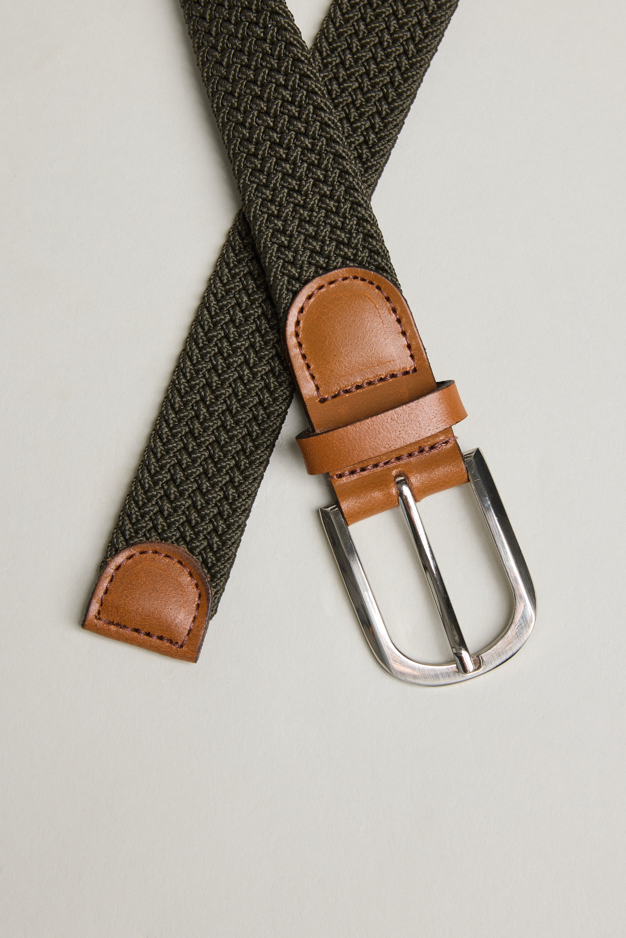 Barkers Riviera Braided Belt in green, alternate view