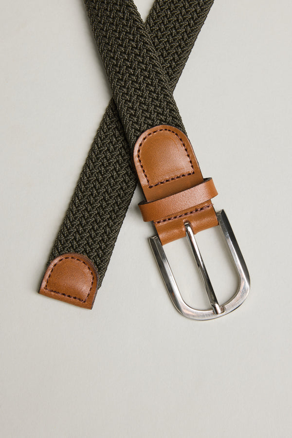 Barkers Riviera Braided Belt in green, alternate view