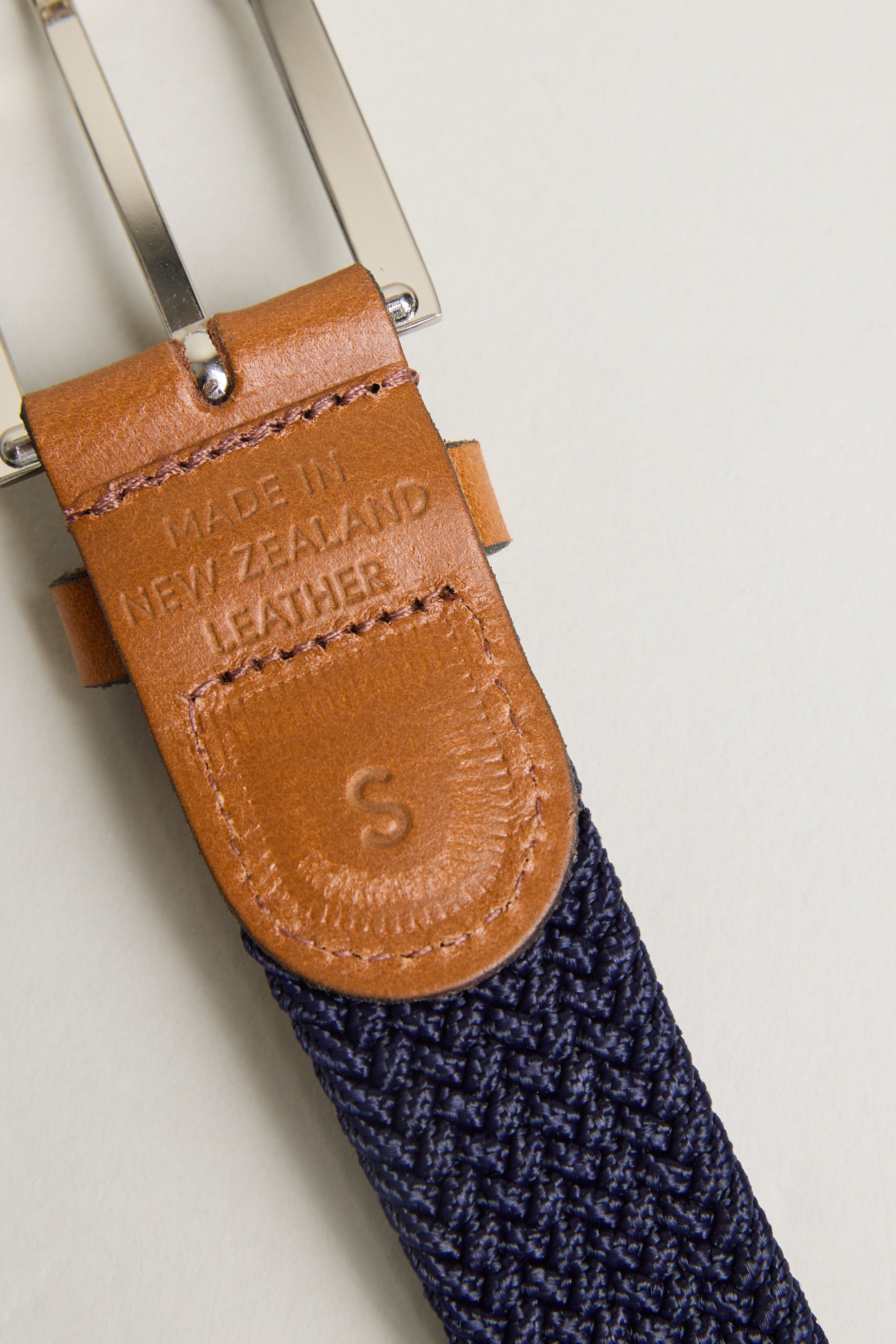 Barkers Riviera Braided Belt in navy, additional view