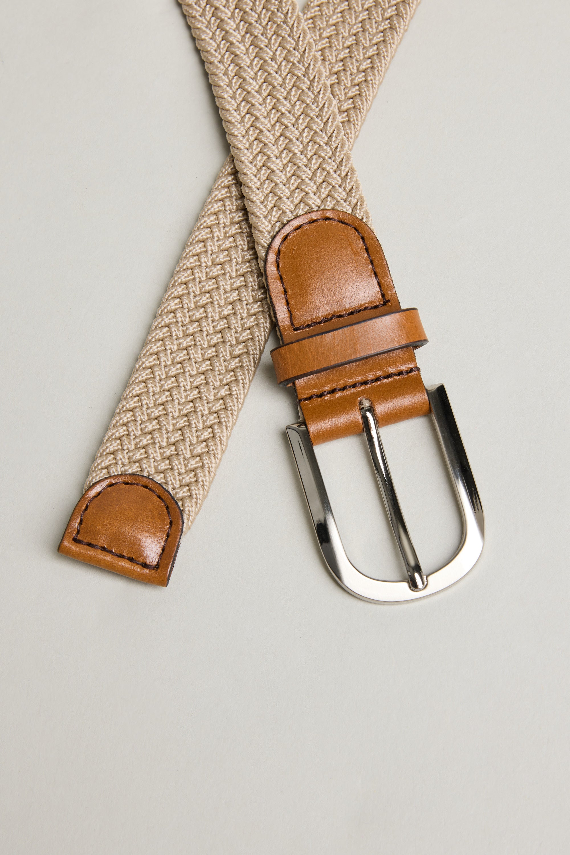 Barkers Riviera Braided Belt in oatmeal, alternate view