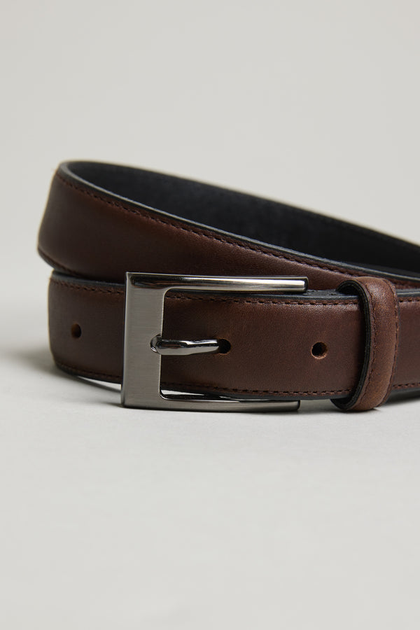 Barkers Myers Feather Edge Belt II in dark brown, additional view