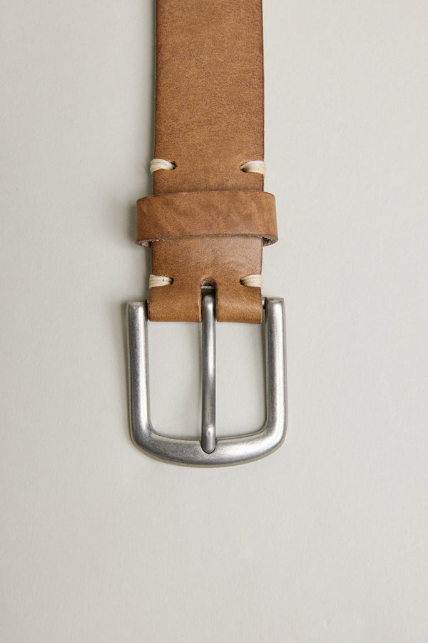 Parisian x Barkers Tuscany Leather Belt in tan, alternate view
