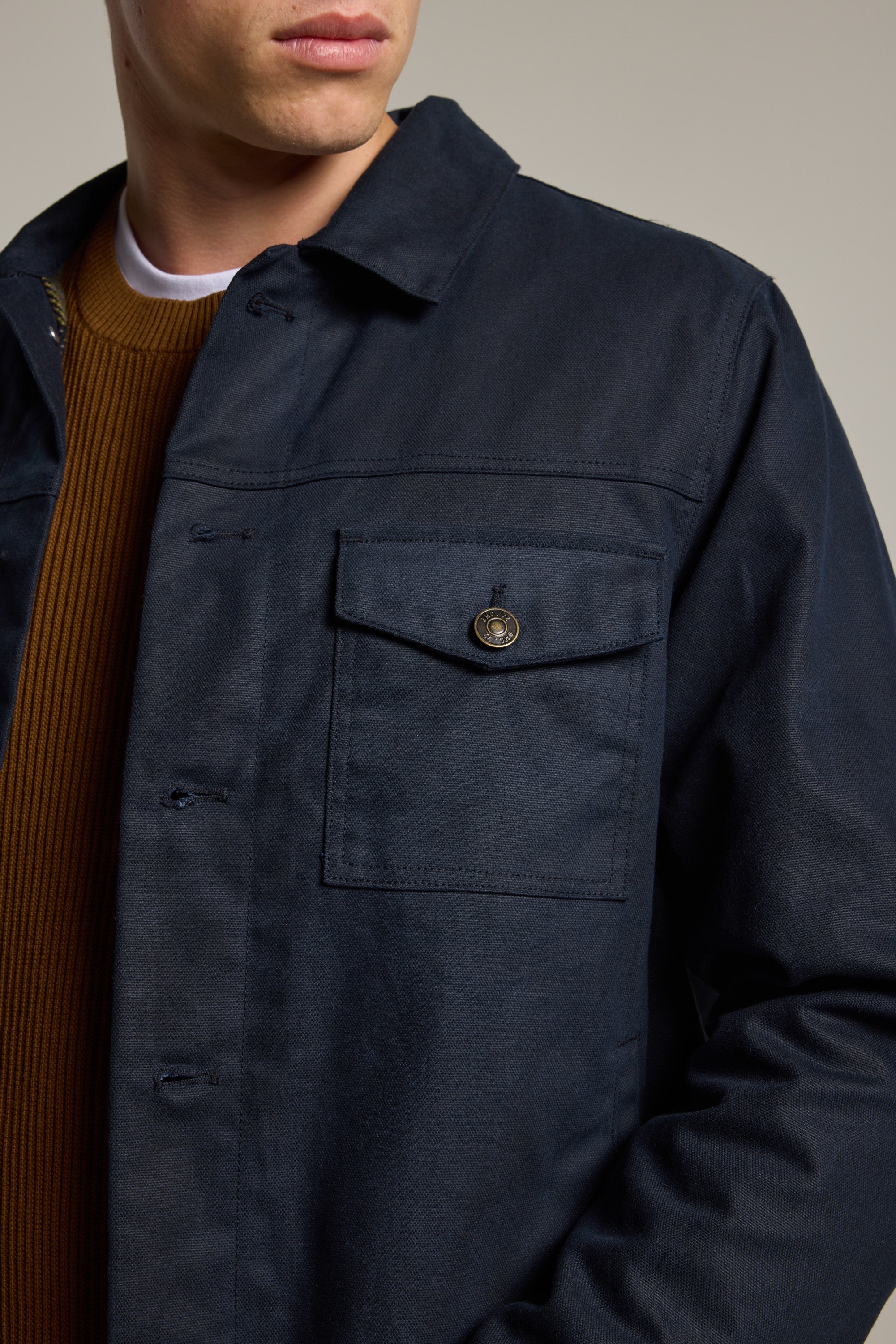 Barkers Benson Waxed Cotton Jacket in dark navy, additional view