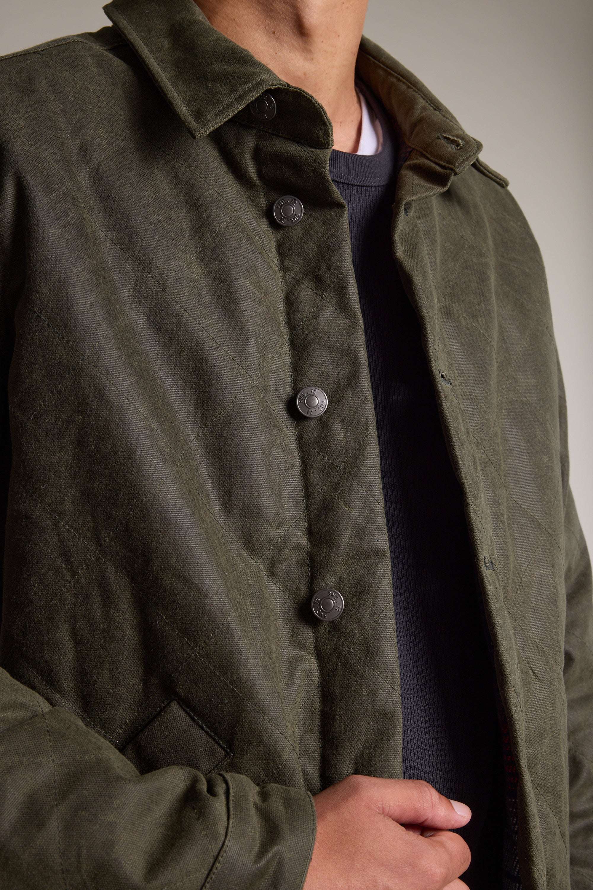 Barkers Morton Waxed Cotton Jacket in forest, additional view