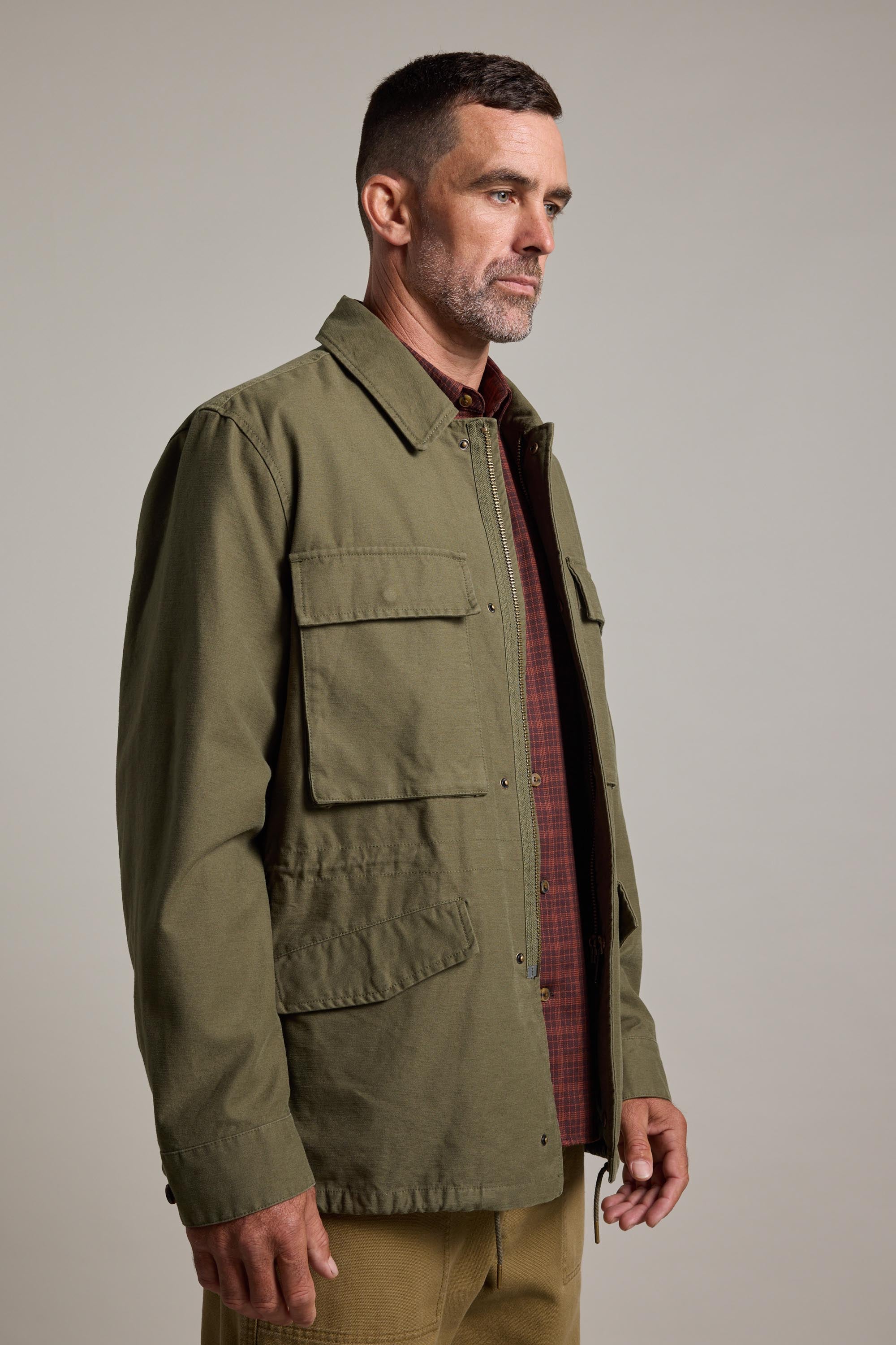 Barkers Nowell Field Jacket in khaki, relaxed fit, additional view