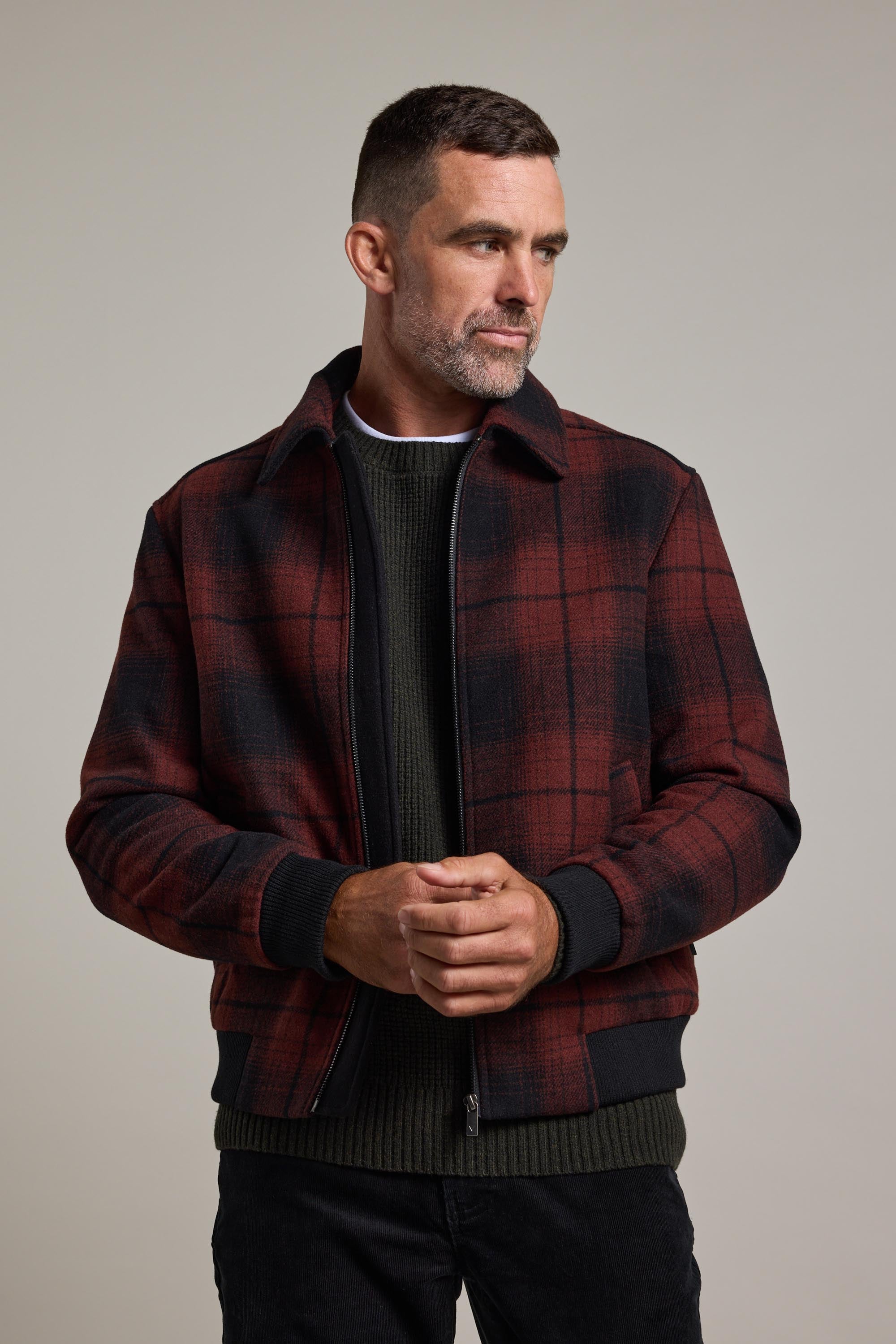 Shop Jeffery Wool Bomber (RUST) | Barkers