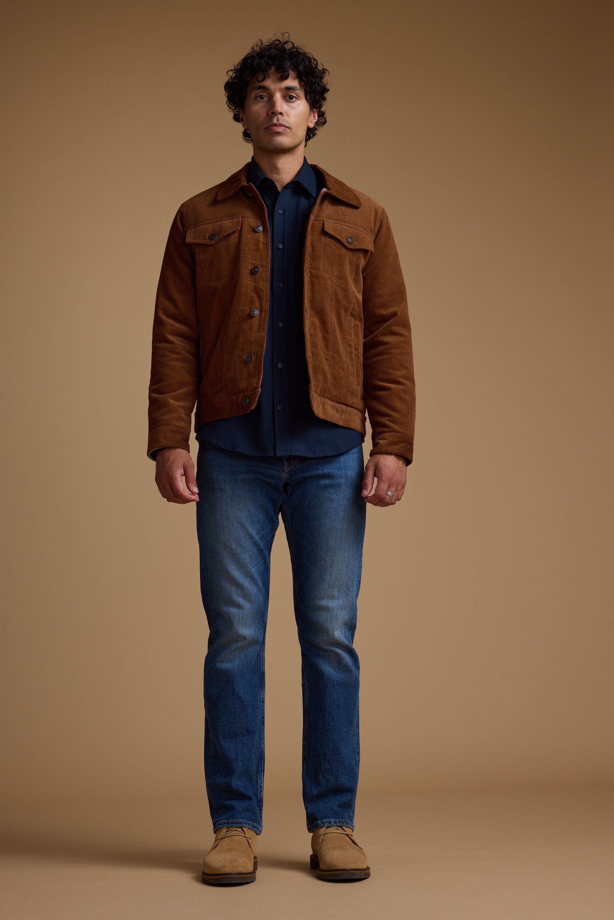 Shop Barton Cord Trucker (CAMEL) | Barkers