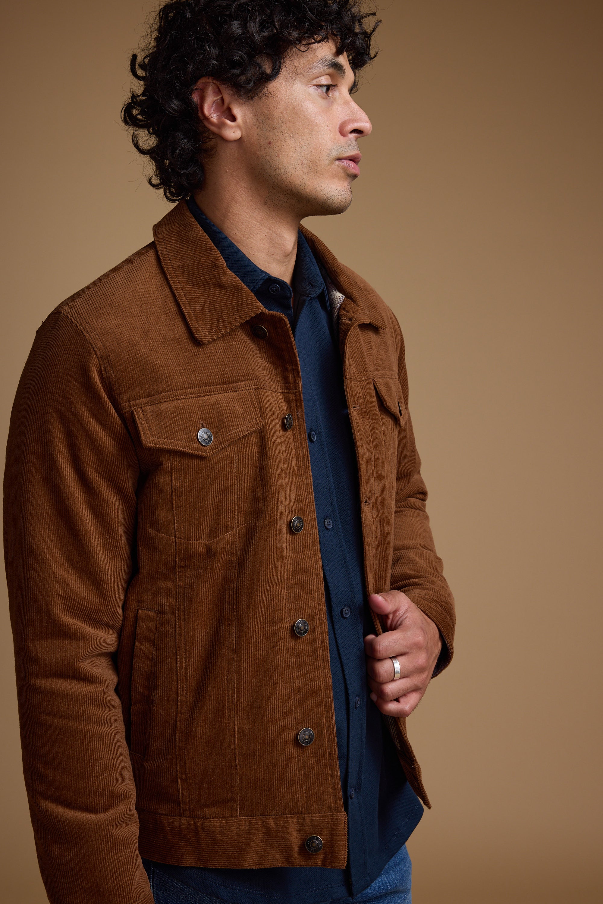 Shop Barton Cord Trucker (CAMEL) | Barkers