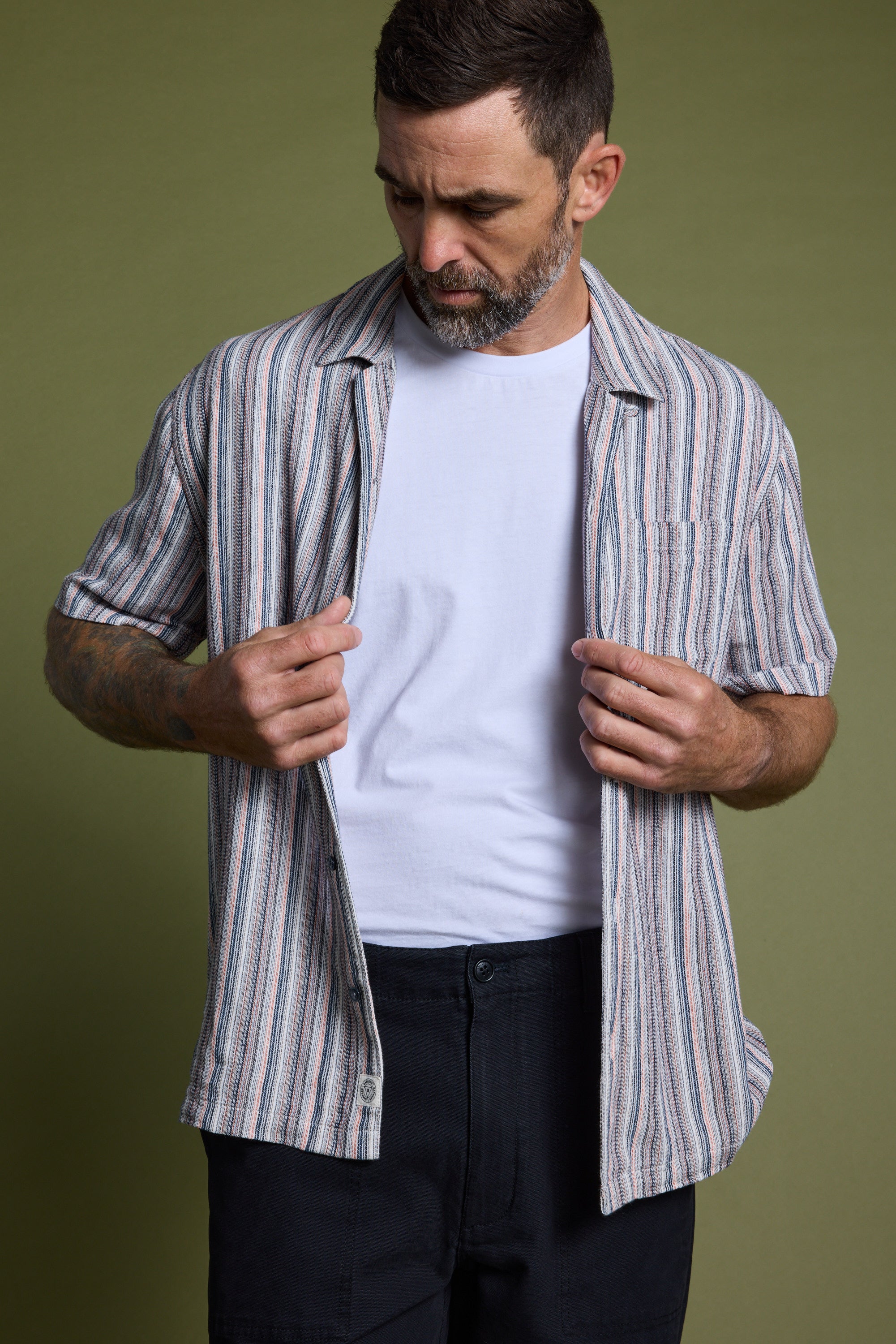 Barkers Thaxton Stripe Cuban Shirt, additional view
