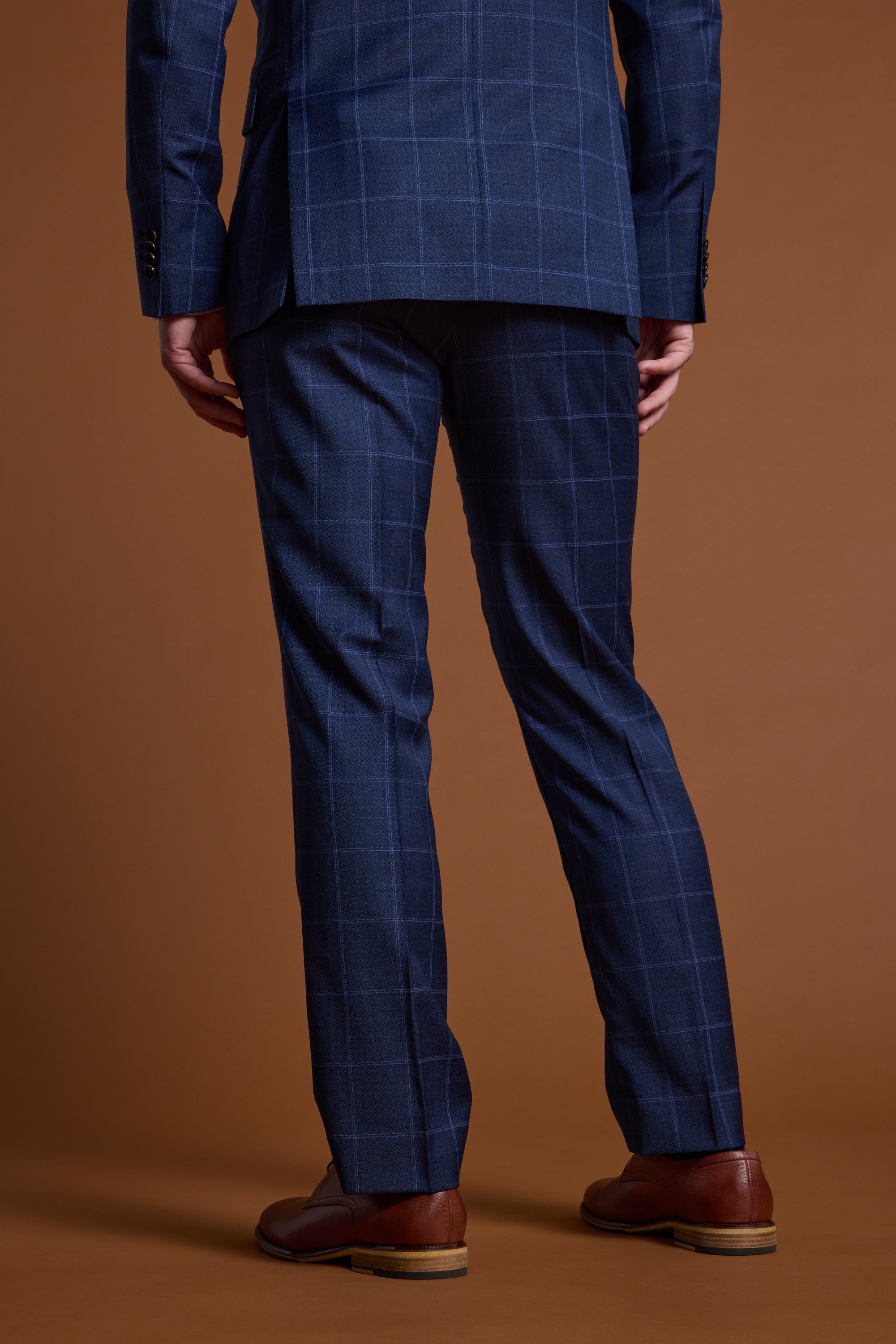Barkers Treyburn Check Suit Trouser in blue check, merino, additional view