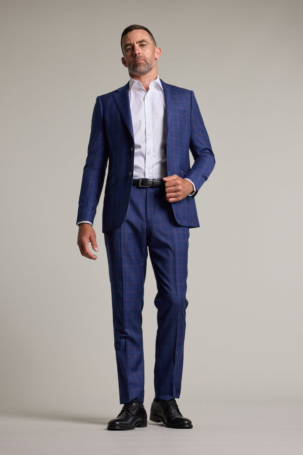 Barkers Paddington Check Suit Trouser in blue check, wool, additional view