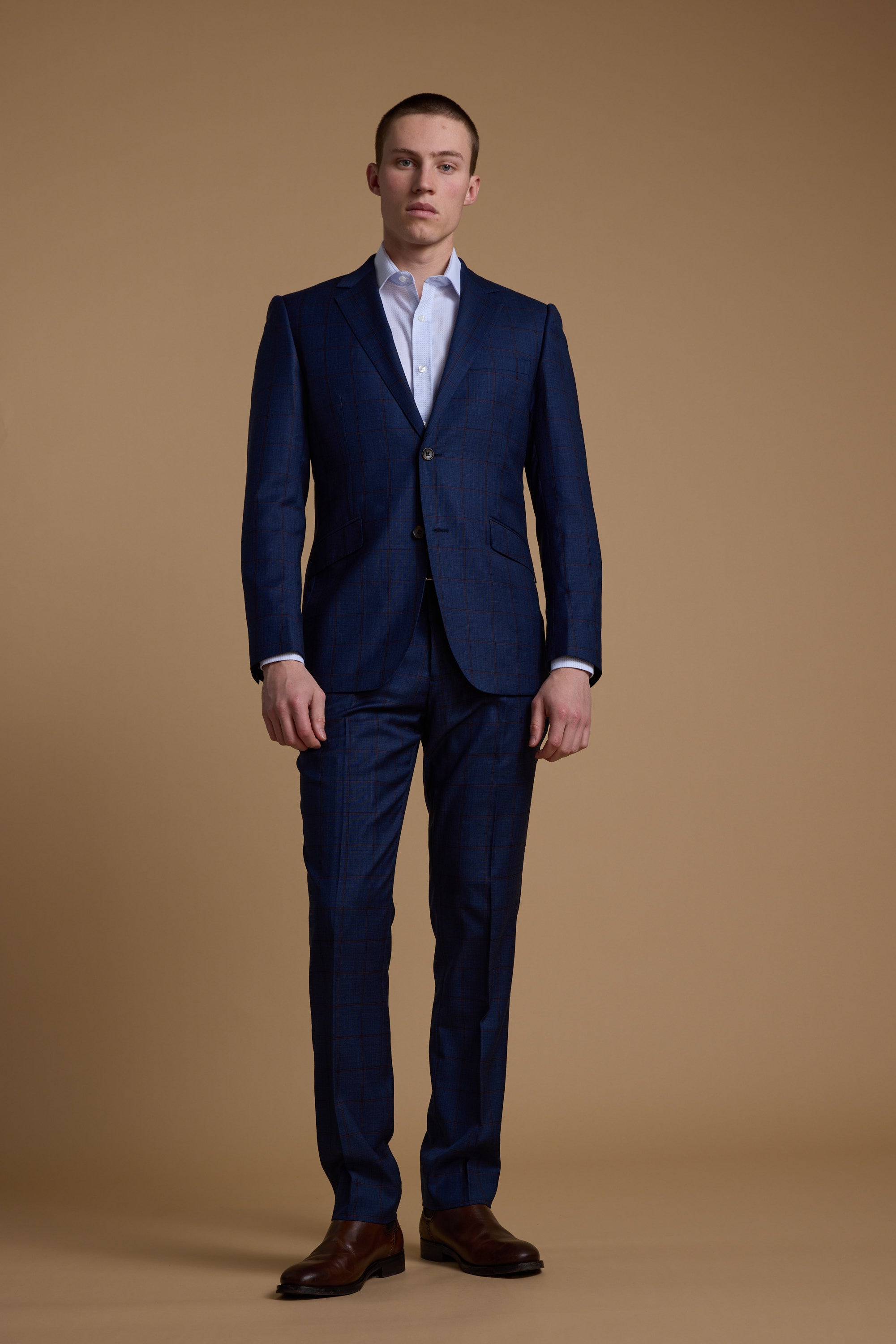 Barkers Grafton Check Suit Jacket in navy check, merino wool, additional view
