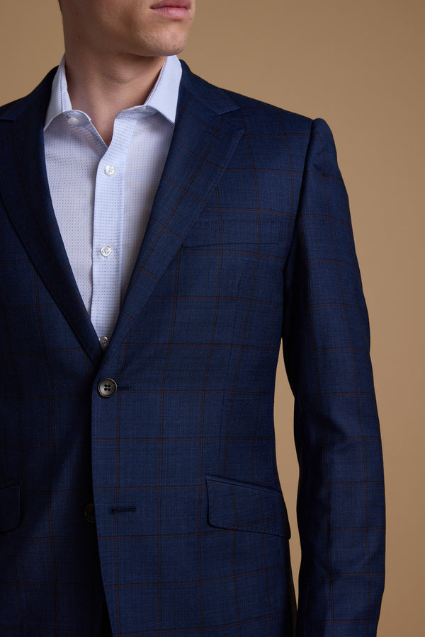 Barkers Grafton Check Suit Jacket in navy check, merino wool, additional view