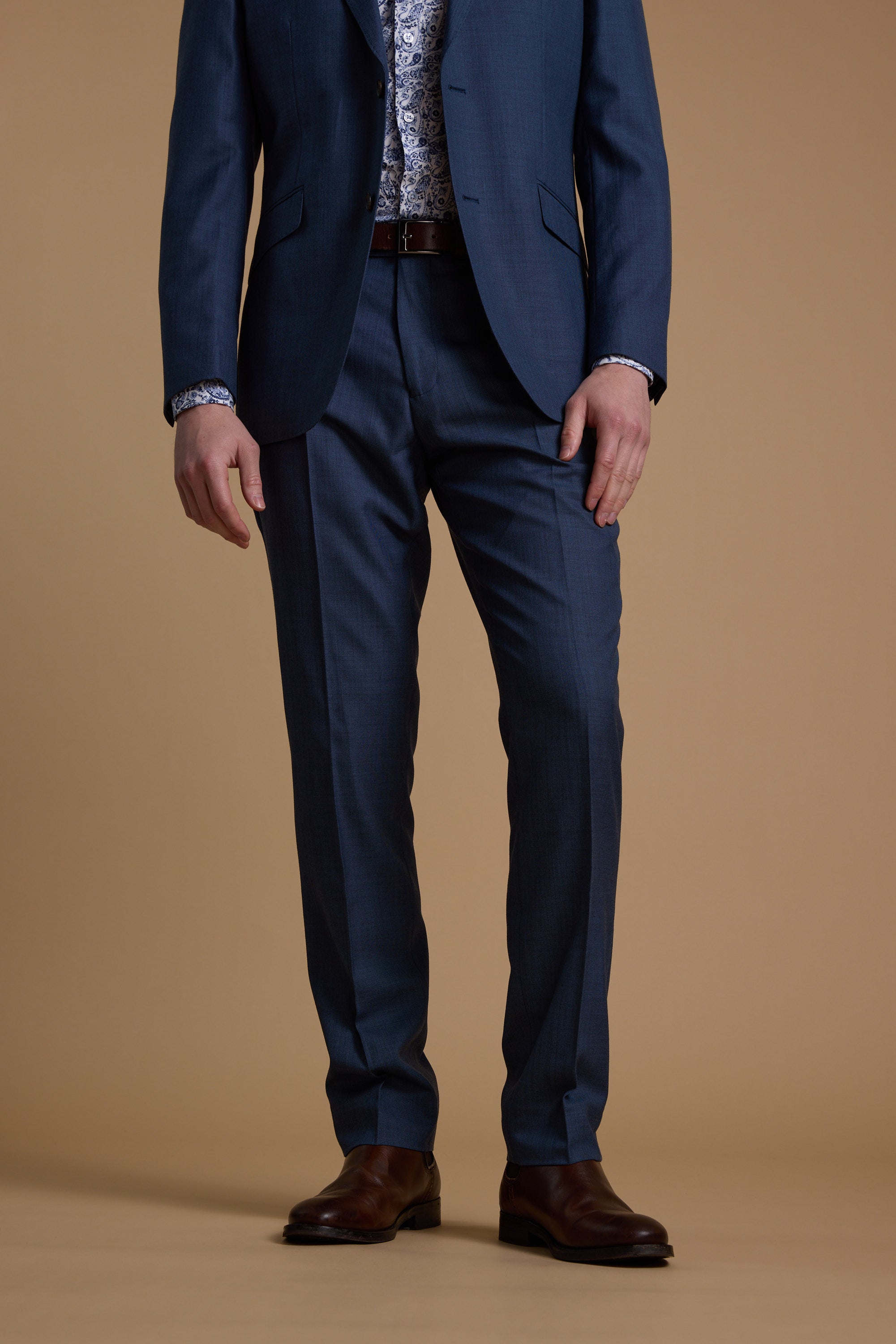 Barkers Morden Texture Suit Trouser in blue, tailored fit