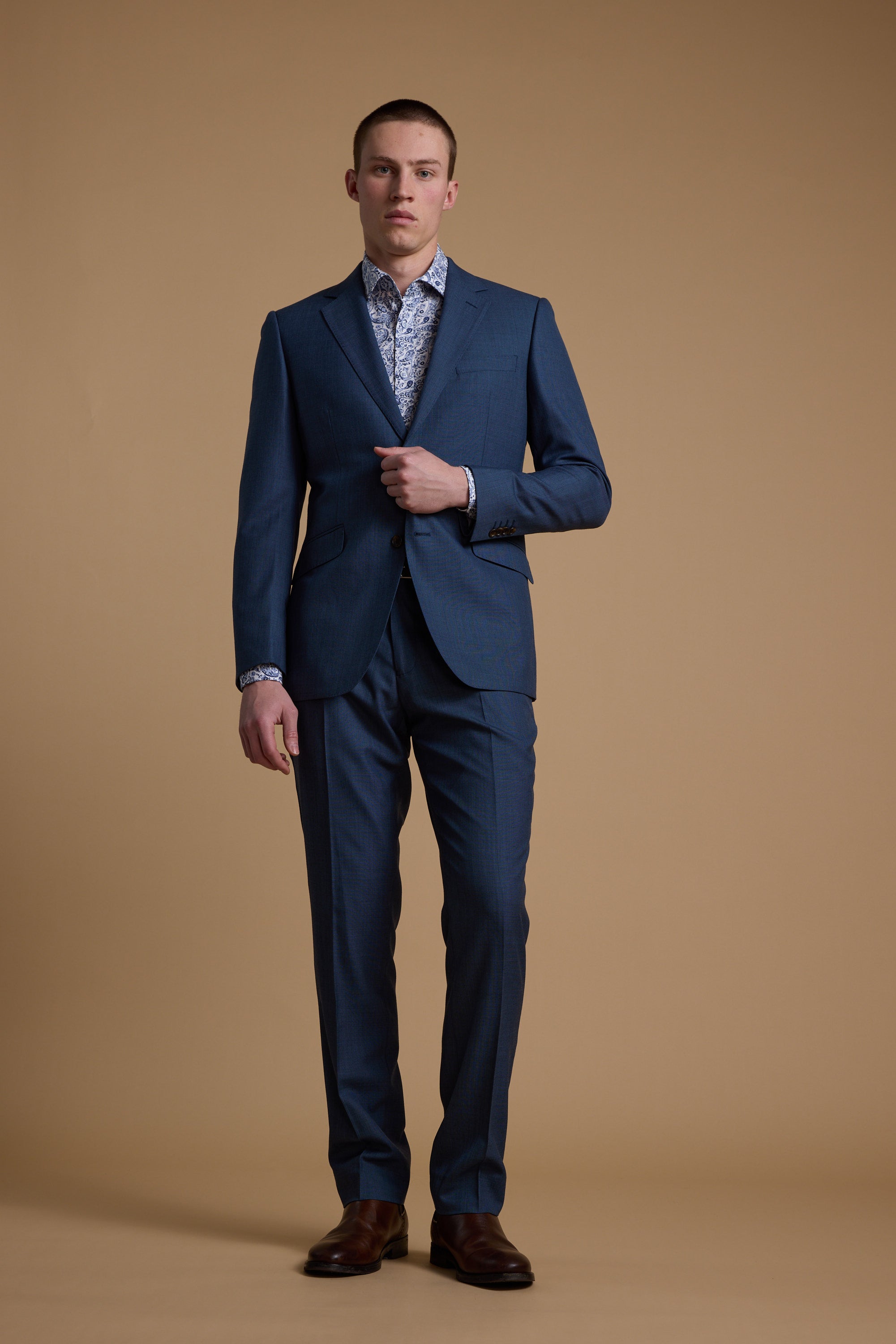 Barkers Morden Texture Suit Jacket in blue, additional view