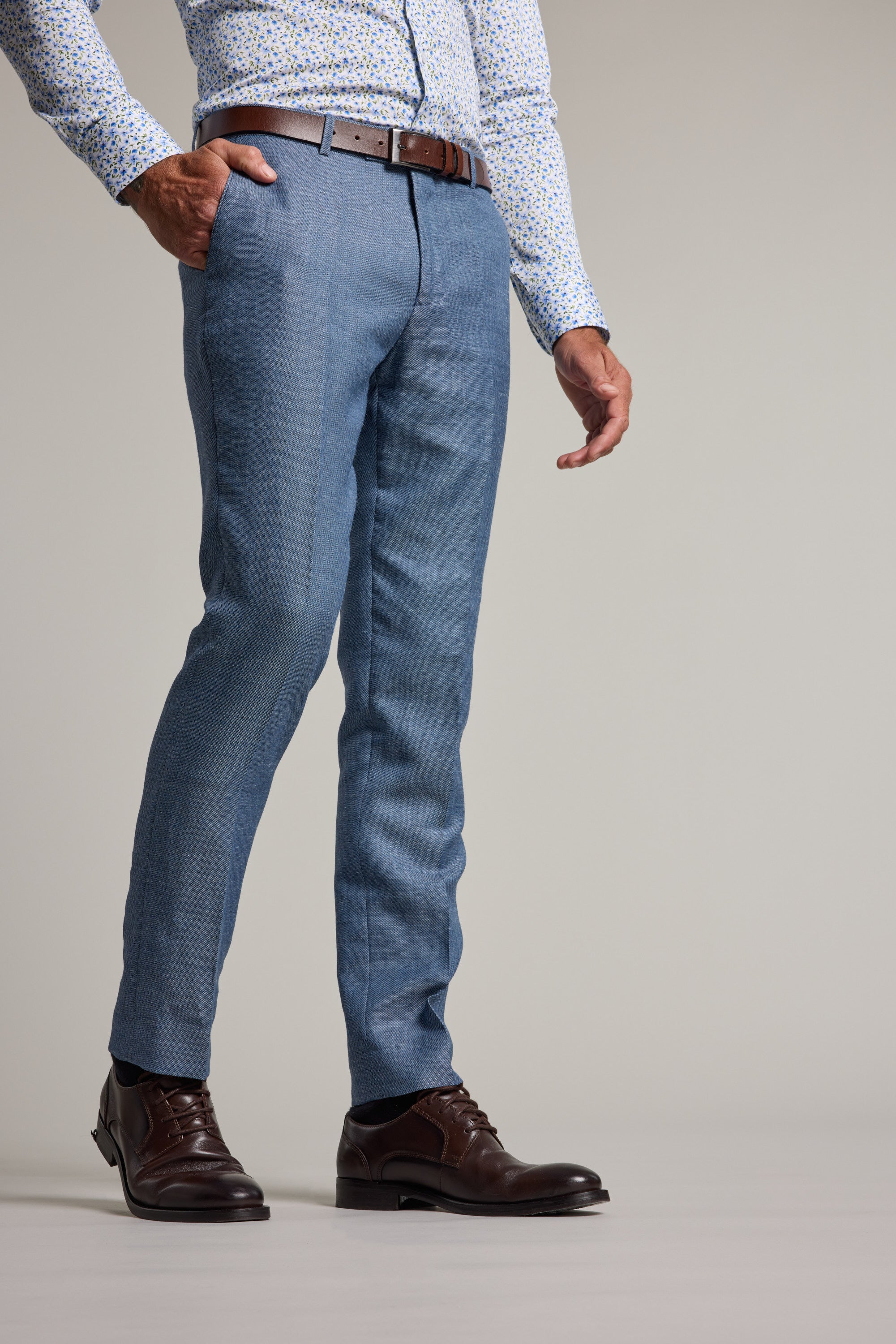 Shop Garcia Linen Suit Trouser (BLUE) | Barkers Shop Garcia Linen Suit Trouser (BLUE) | Barkers
