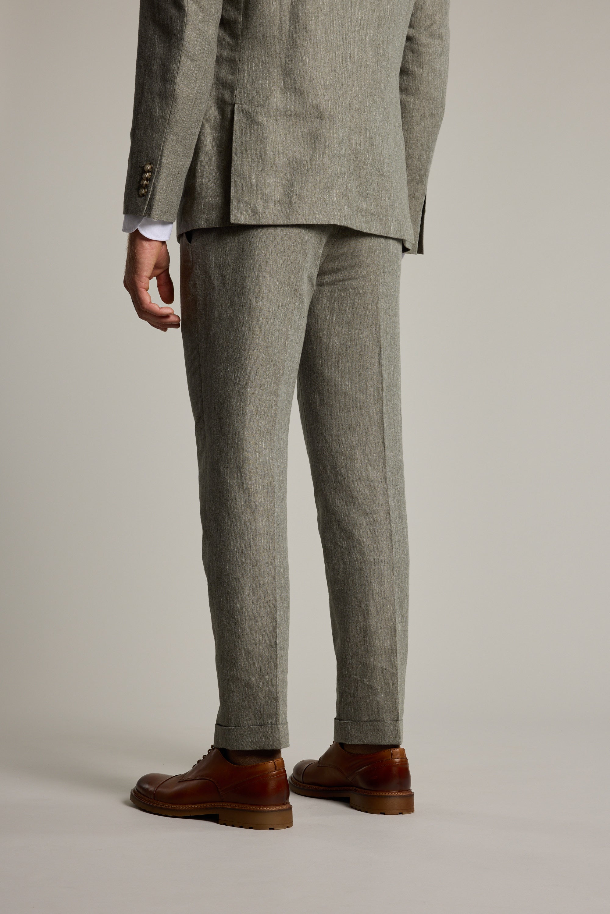 Barkers Paxton Linen Pant in green, relaxed fit, additional view