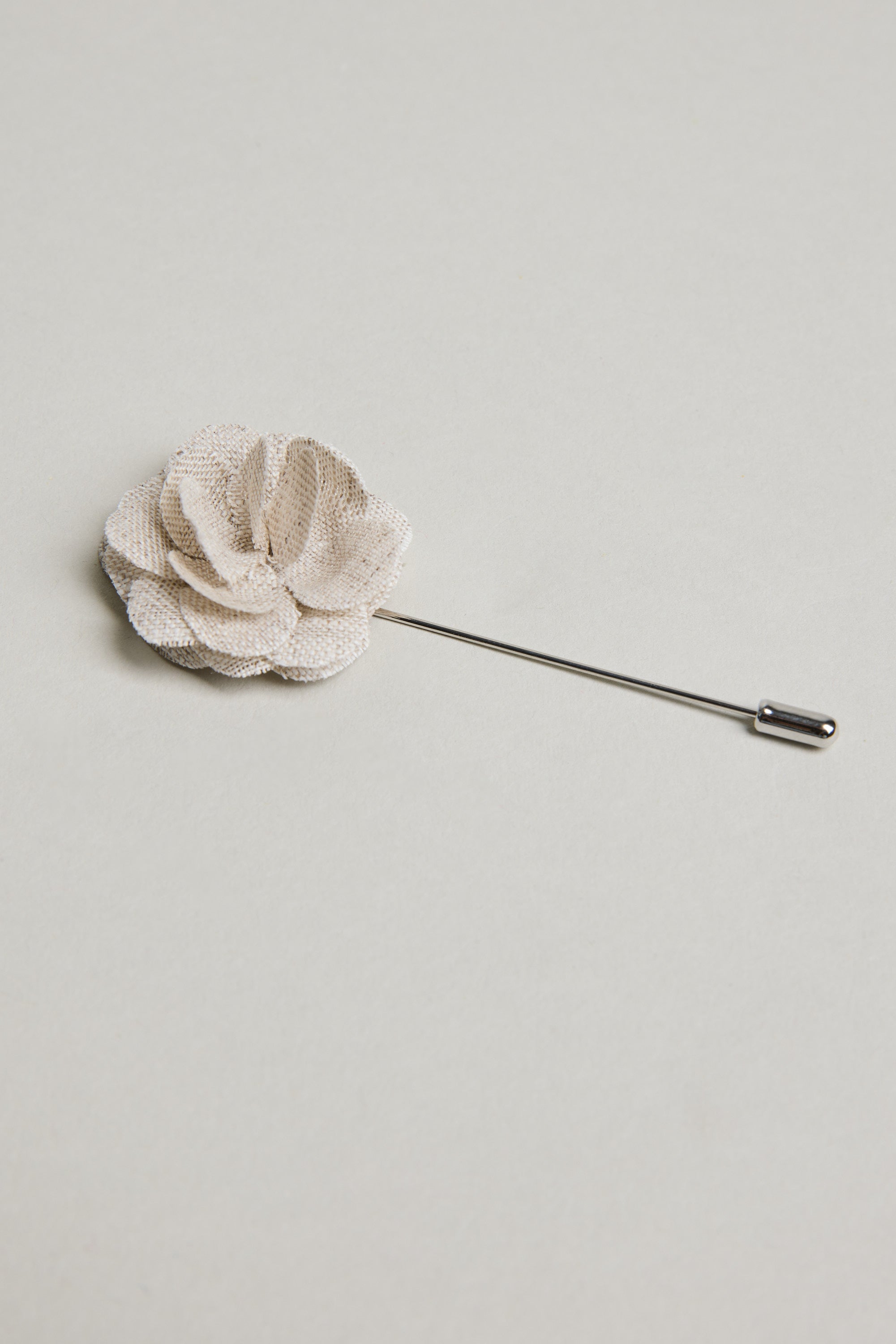 Parisian Fraser Flower Lapel Pin in beige, alternate view