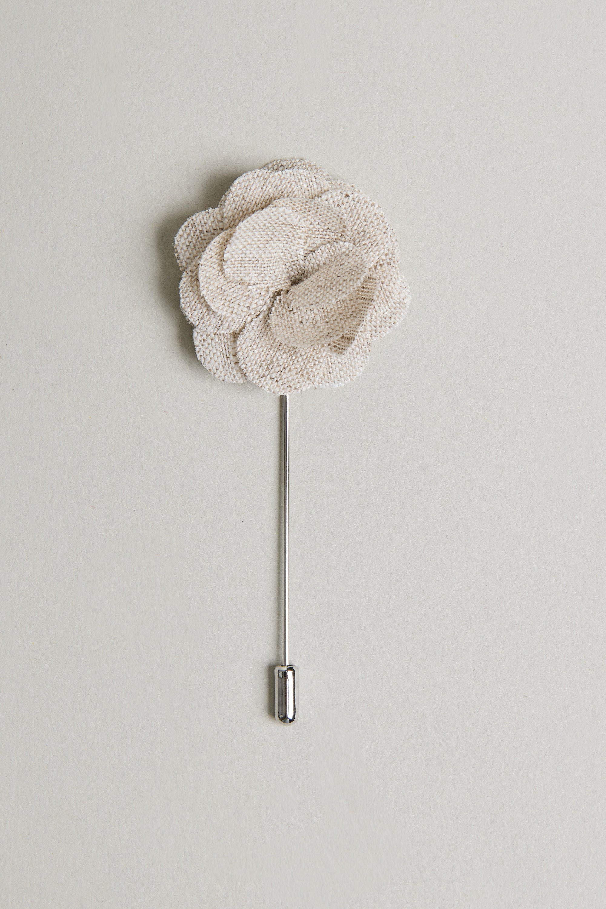 Parisian Fraser Flower Lapel Pin in beige