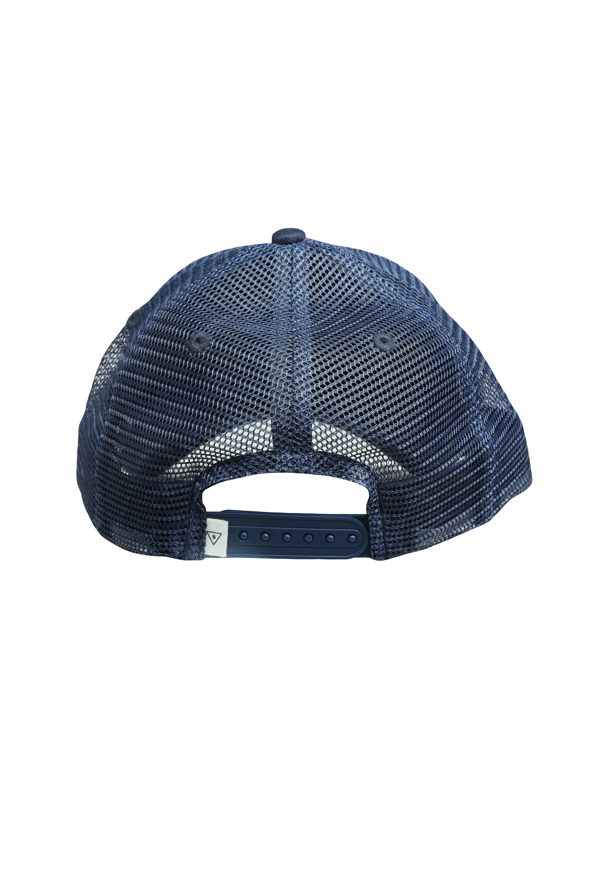 Back of Legasea Squid Stamp Trucker Cap with adjustable snapback, inspired by NZ marine life.