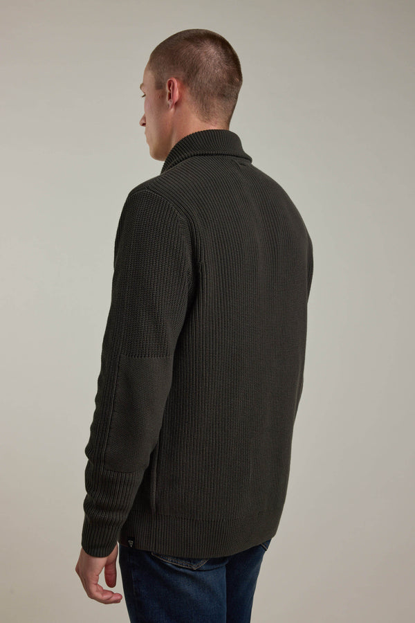 Barkers Enfield Zip Up Cardigan in khaki, additional view