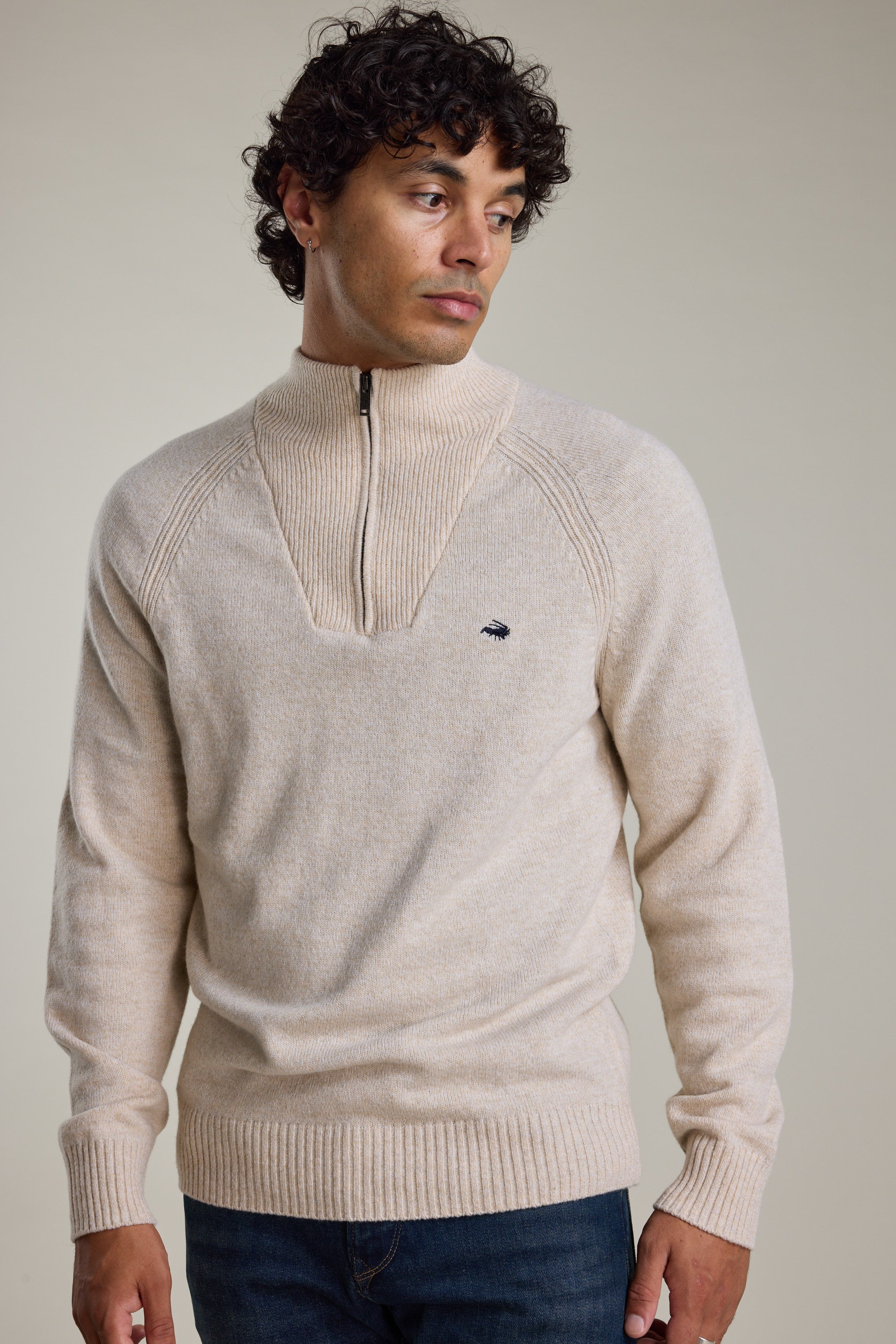 Shop Rowley Woollen 1/4 Zip (OATMEAL) | Barkers