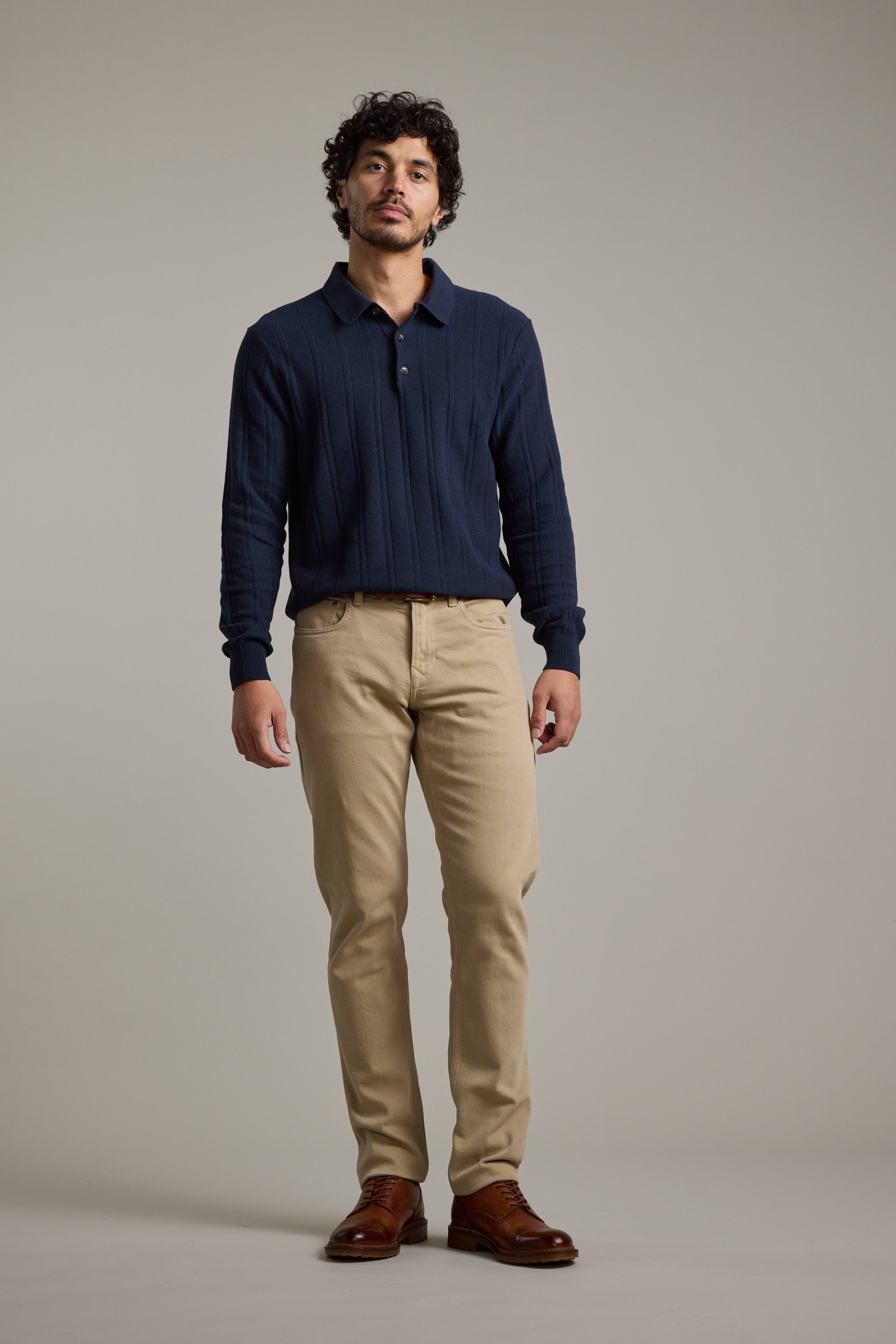 Seaside Long Sleeve Cotton Polo