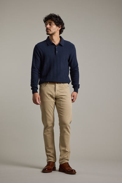Seaside Long Sleeve Cotton Polo