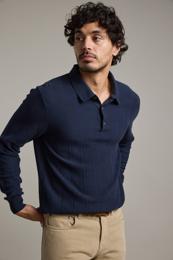 Seaside Long Sleeve Cotton Polo