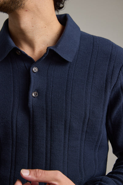Seaside Long Sleeve Cotton Polo