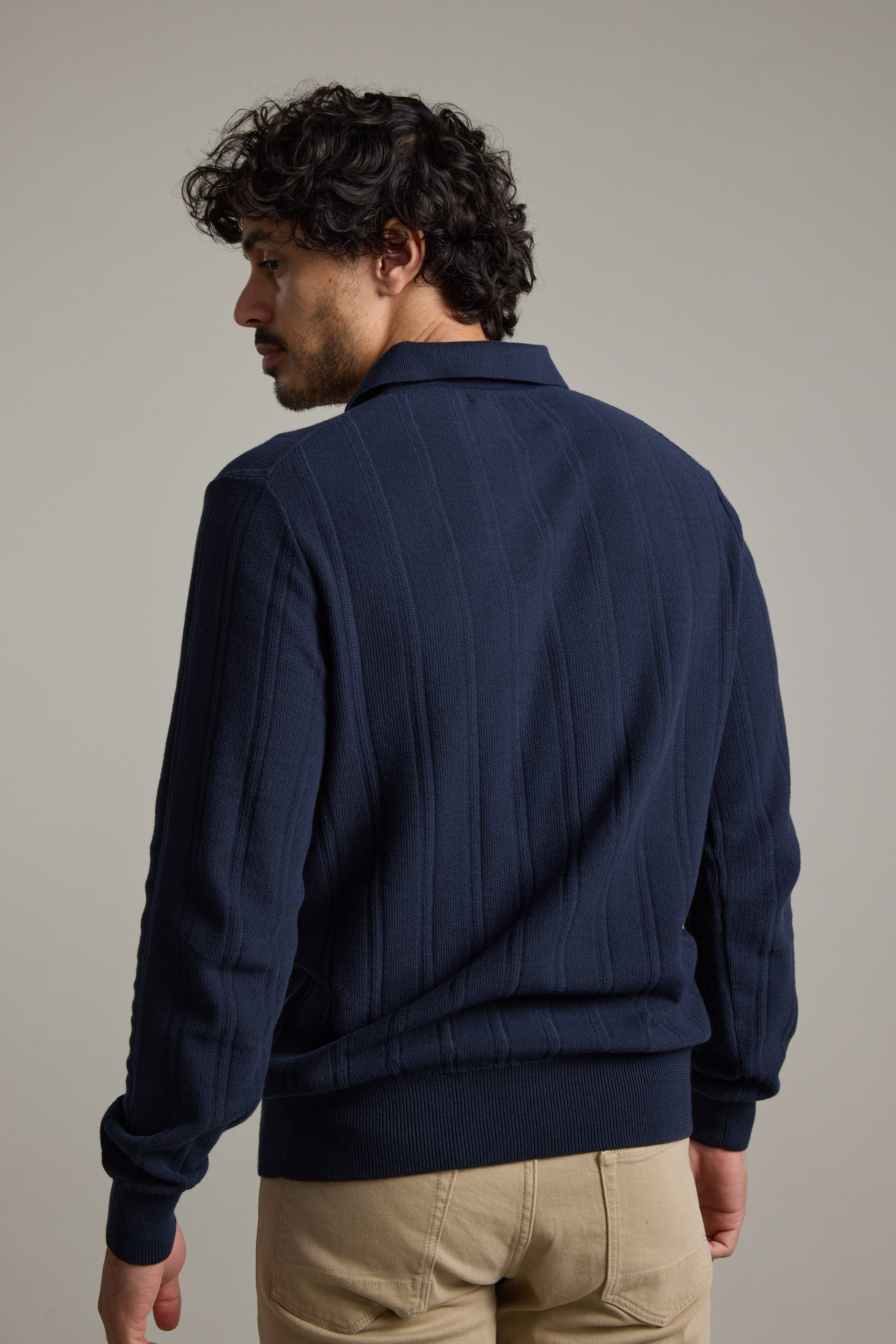 Seaside Long Sleeve Cotton Polo