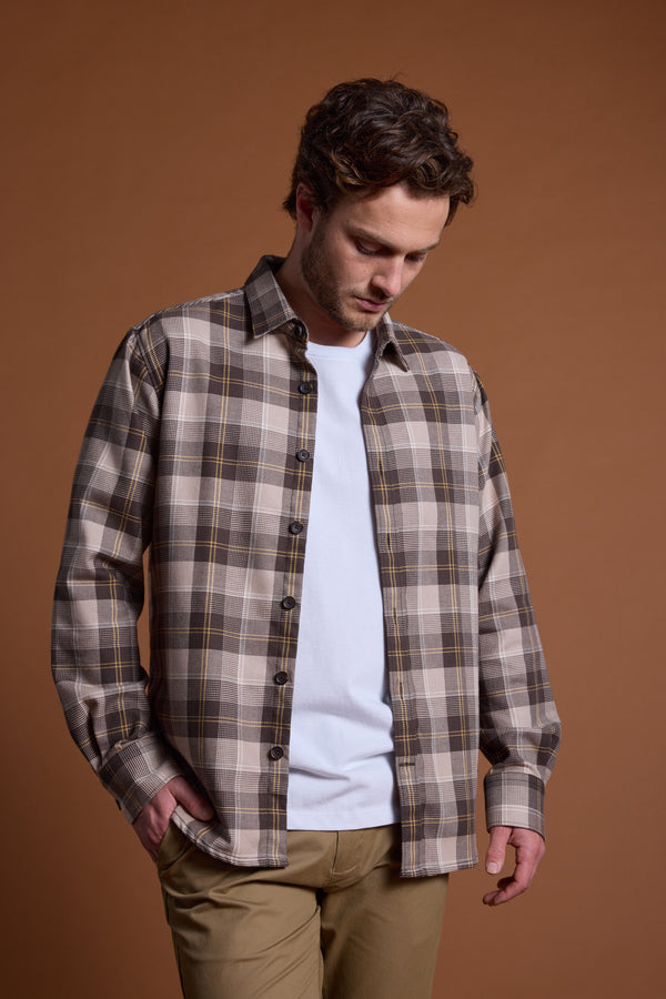 Barkers Jason Check Overshirt in natural, alternate view