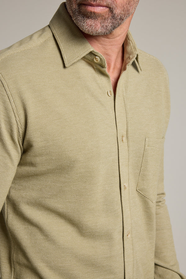 Barkers Frye Knit Shirt in green, classic fit, alternate view