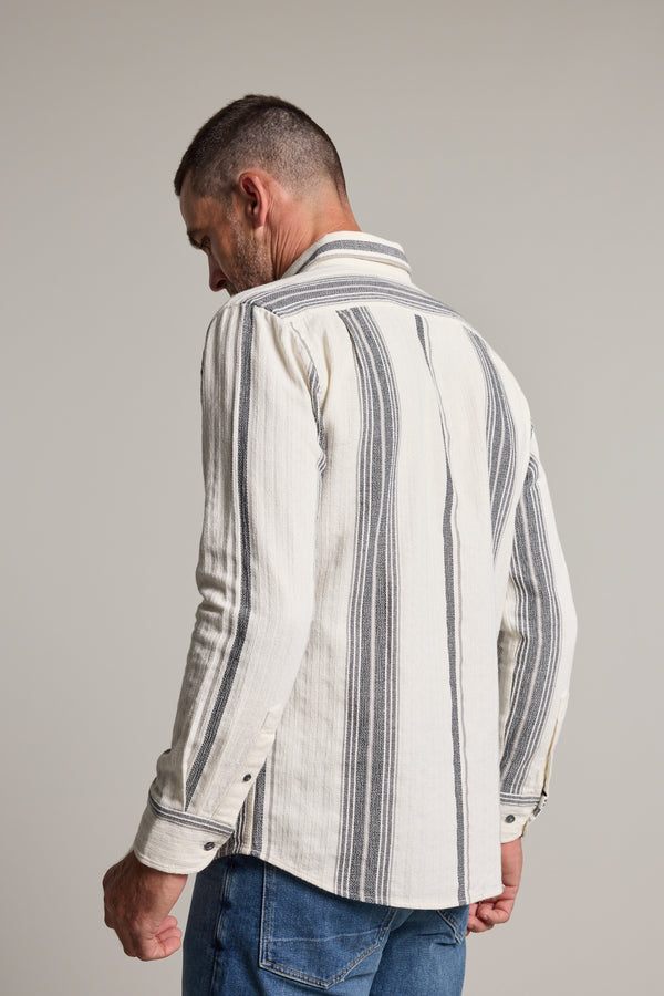Barkers Haig Stripe Shirt in black/white, tailored fit, additional view