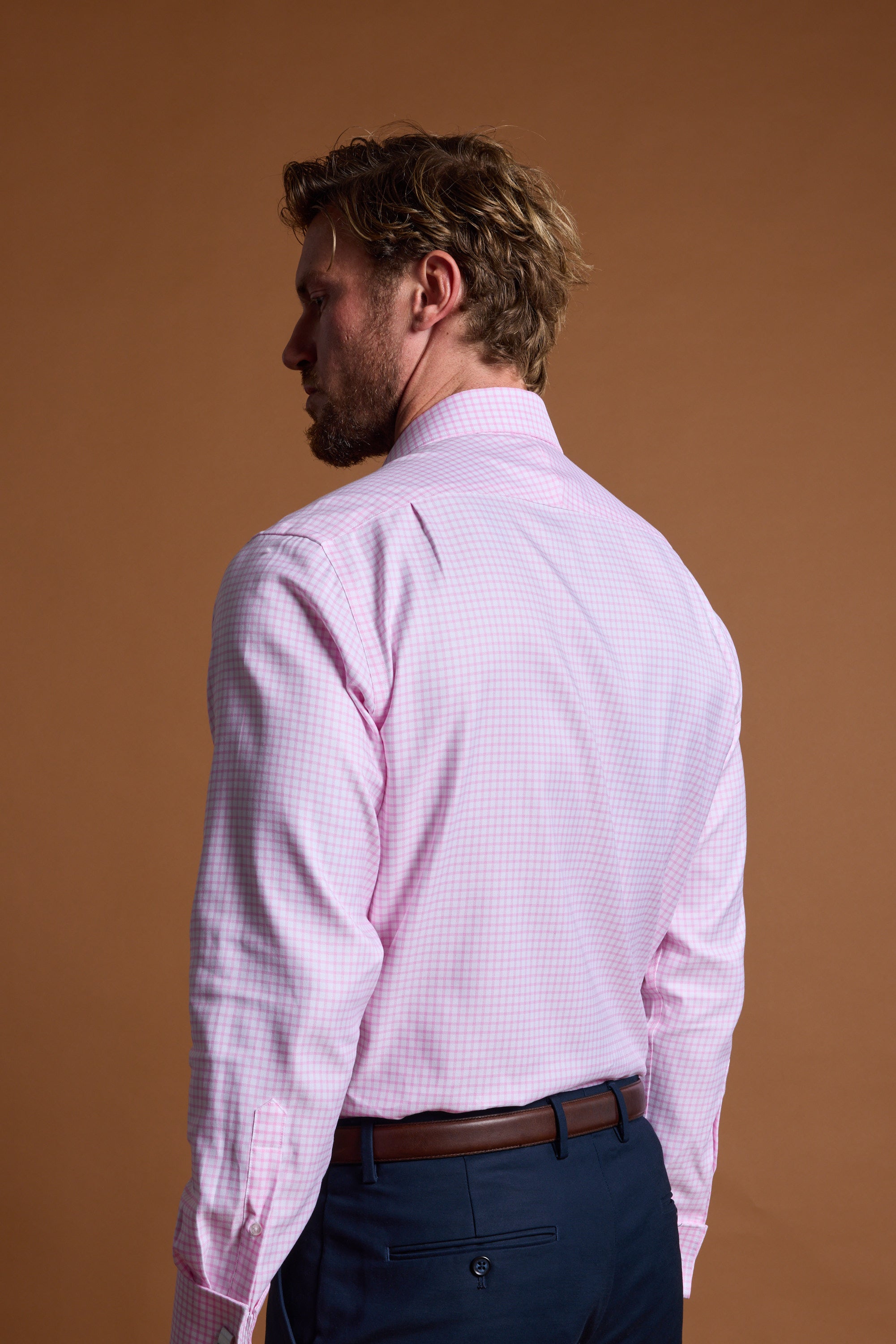 Barkers Enright French Cuff Business Shirt in pink, classic fit, additional view