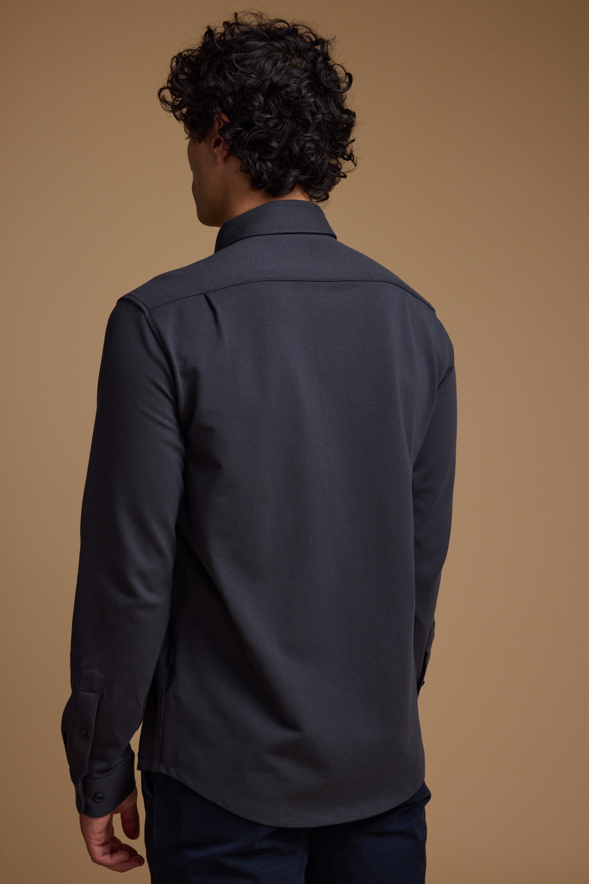 Barkers Abbotwill Knit Shirt in charcoal, tailored fit, additional view